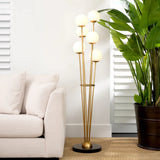 Antique brass finish | white glass | black marble base