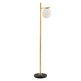 Antique brass finish | alabaster | black marble base
