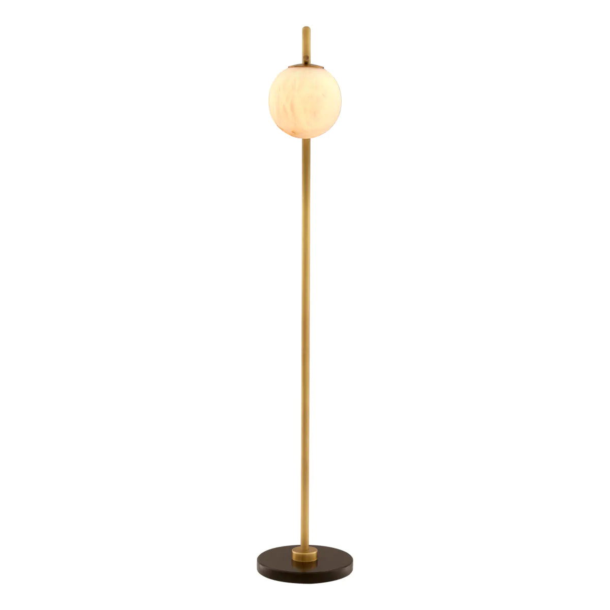 Antique brass finish | alabaster | black marble base