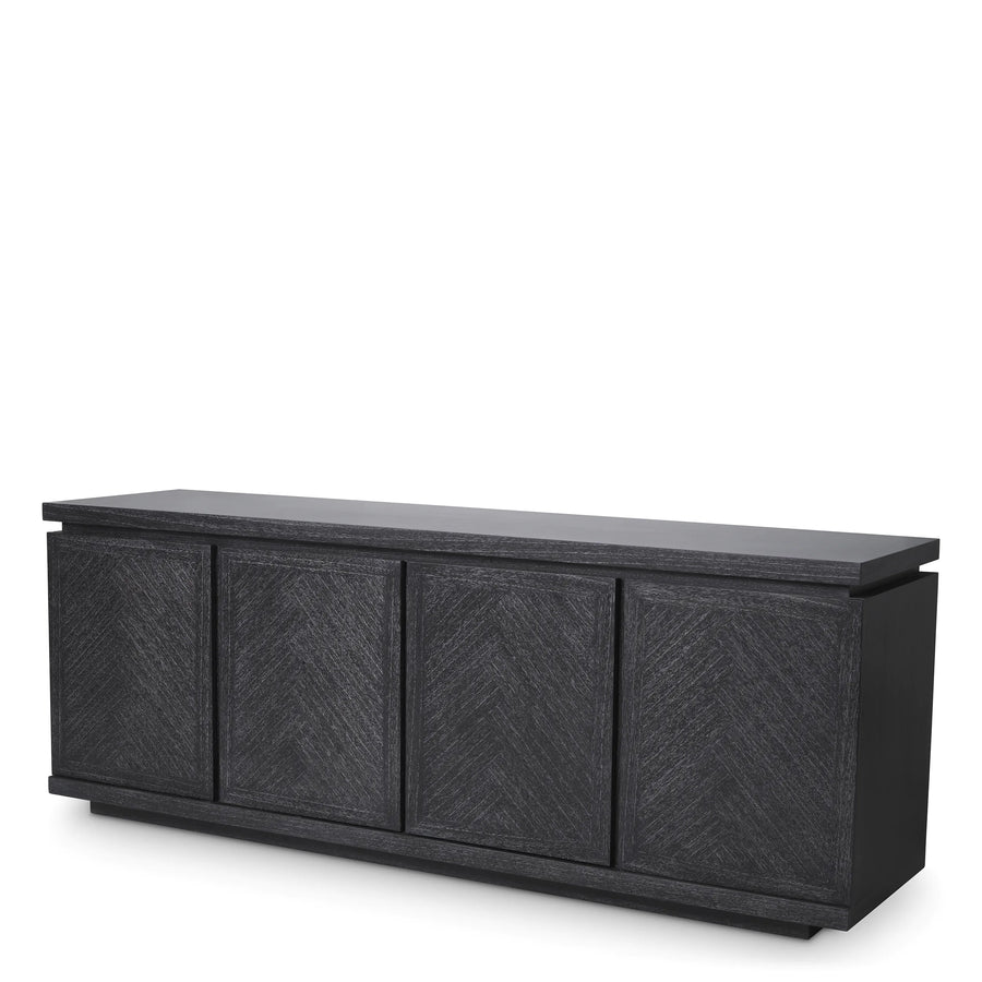 Eichholtz Bowen Charcoal chest of drawers in grey oak veneer