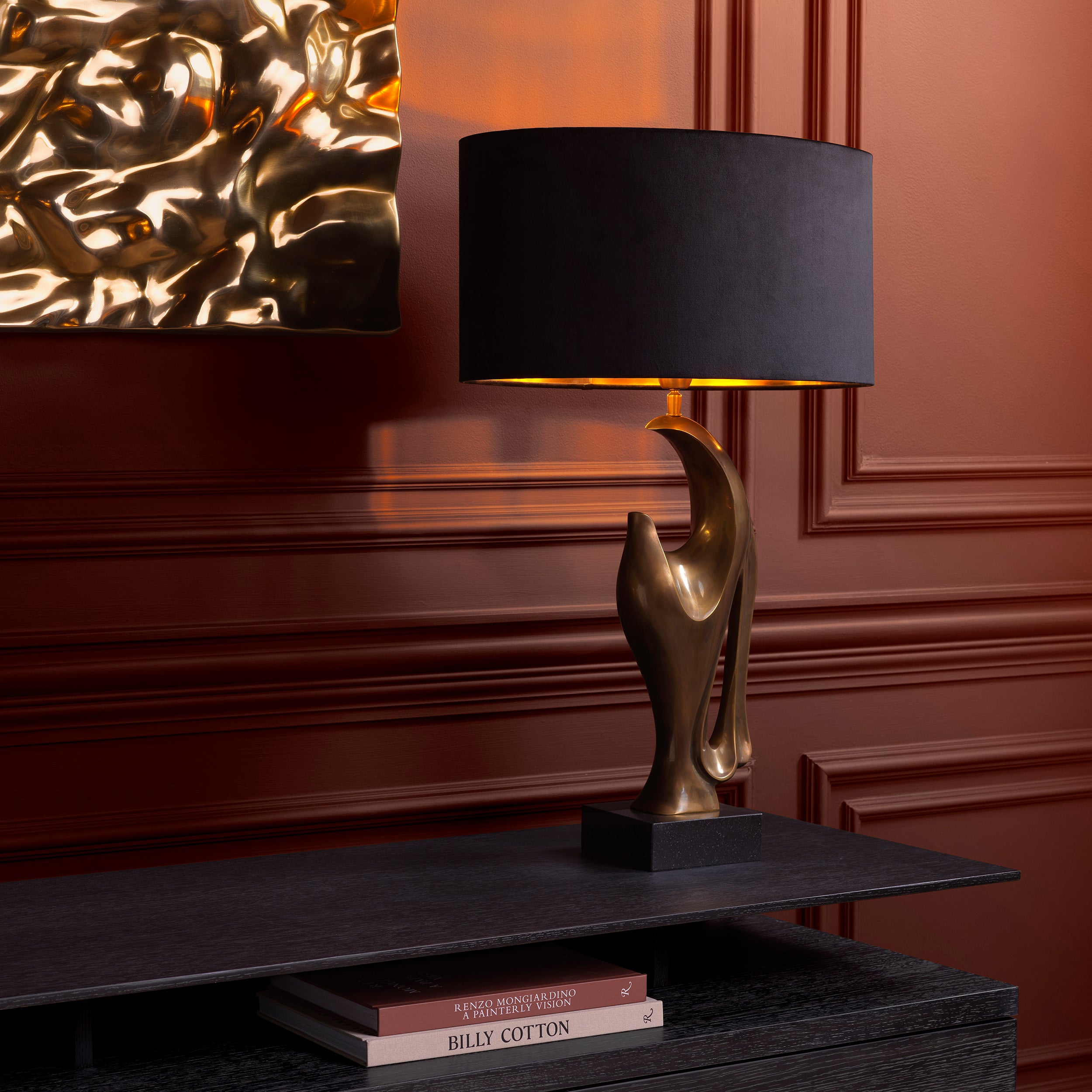 Vintage brass finish | black granite base