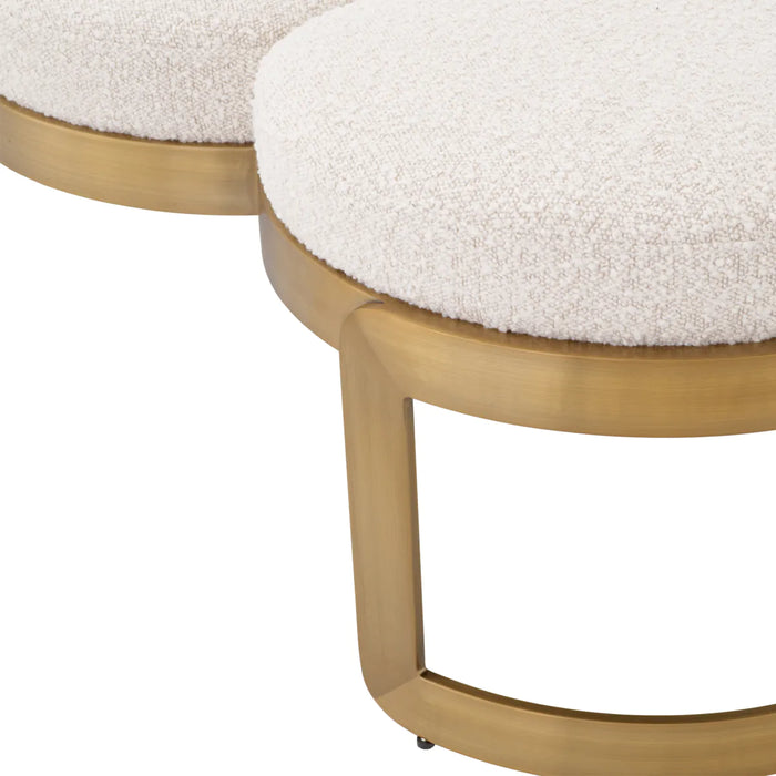 Ławka Eichholtz Newport w tkaninie Bouclé Craem