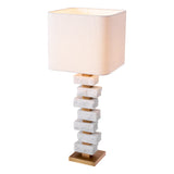 Antique brass finish | rough white marble