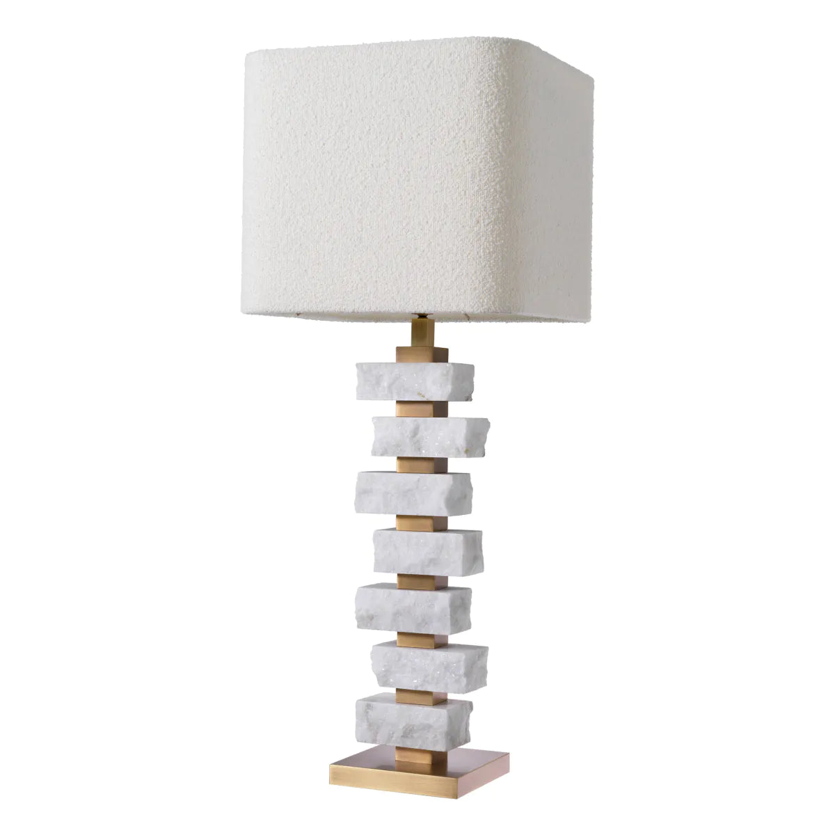 Antique brass finish | rough white marble