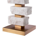 Antique brass finish | rough white marble