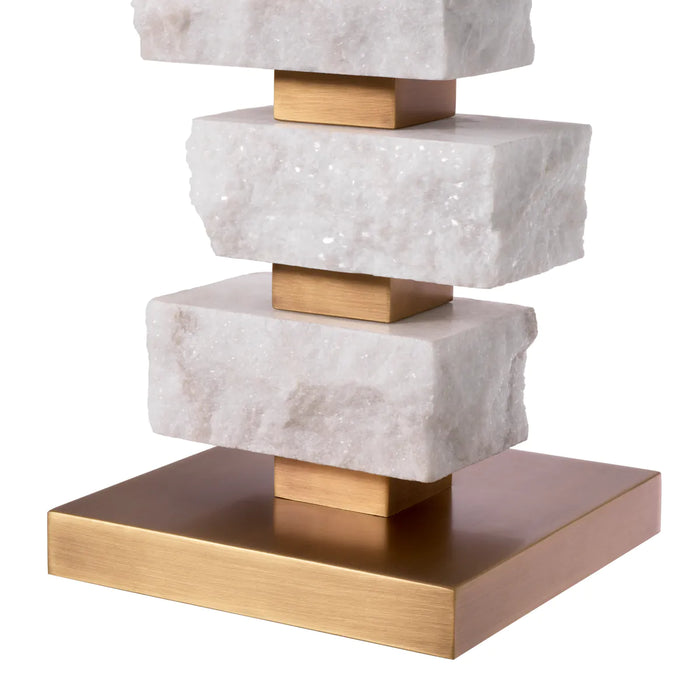 Antique brass finish | rough white marble