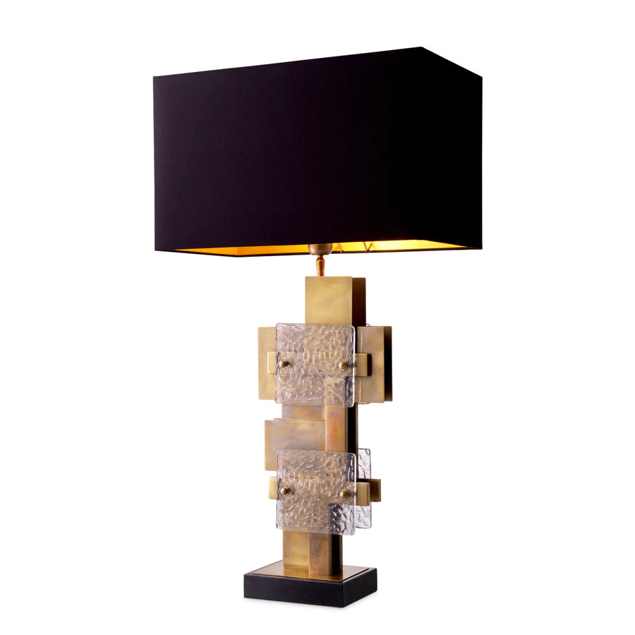 Vintage brass finish | glass | granite base