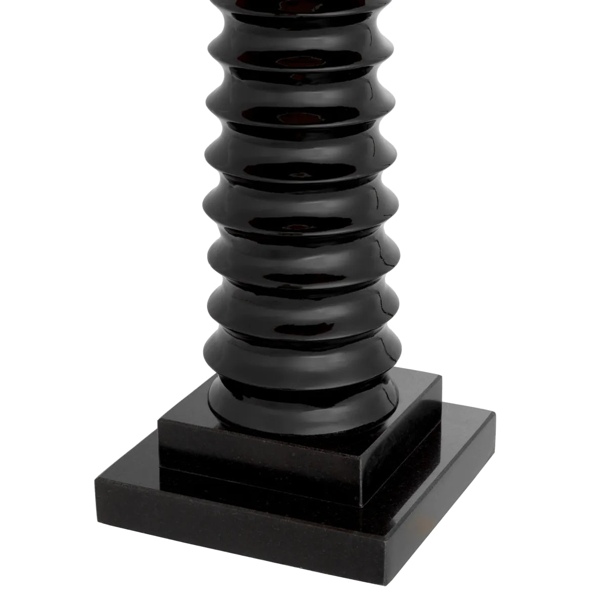 Piano black finish | black granite base
