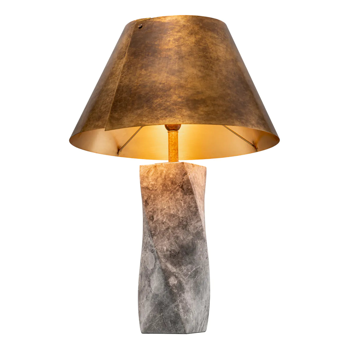 Antique brass finish | grey marble