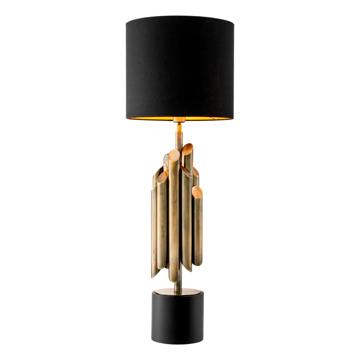Vintage brass finish | black base