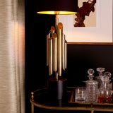 Vintage brass finish | black base