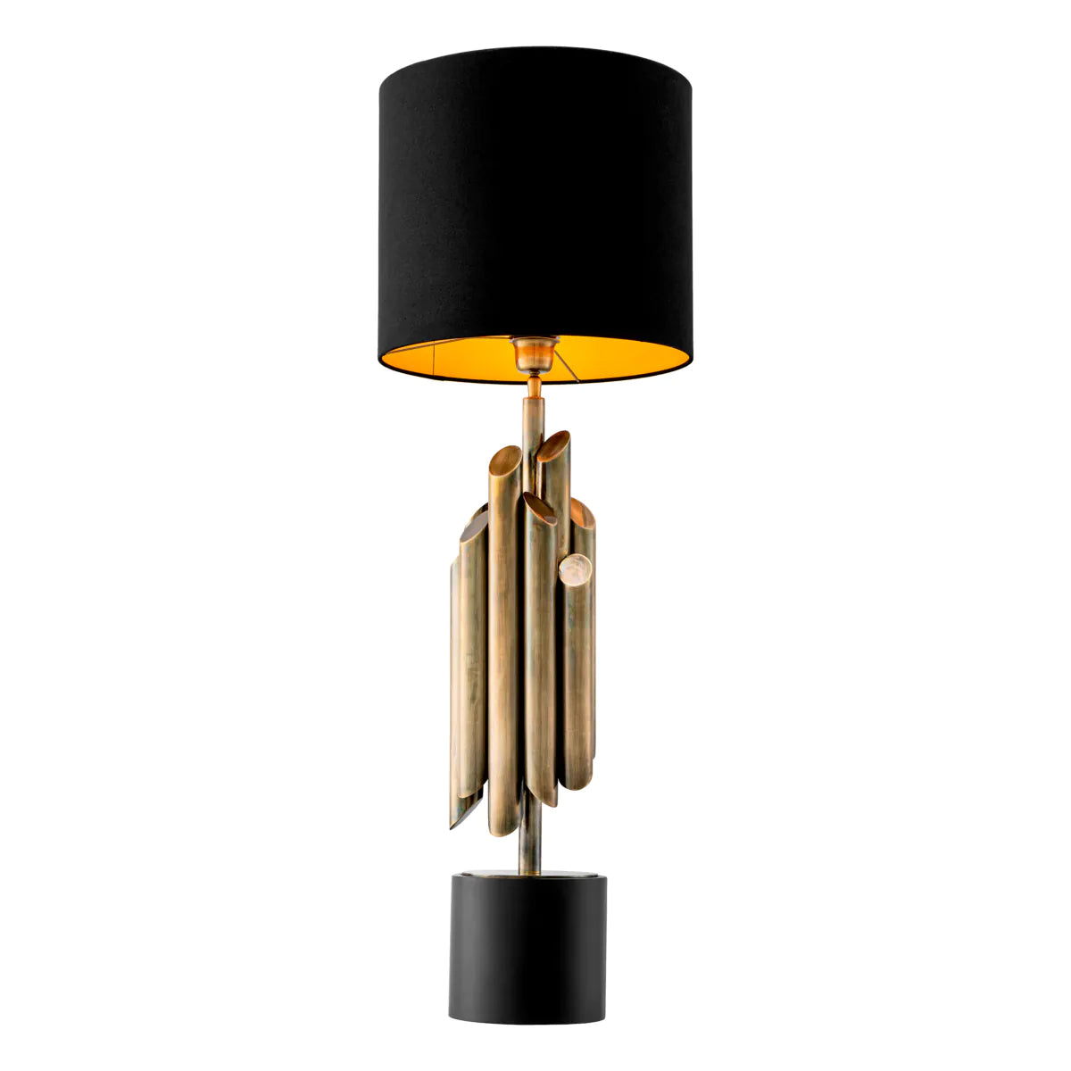 Vintage brass finish | black base