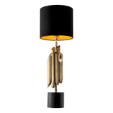 Vintage brass finish | black base
