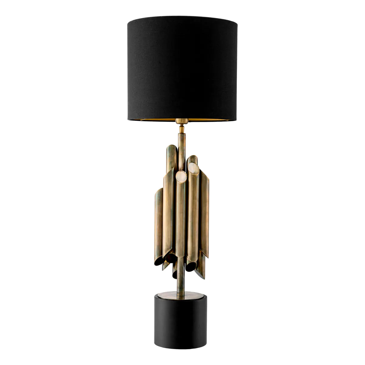 Vintage brass finish | black base