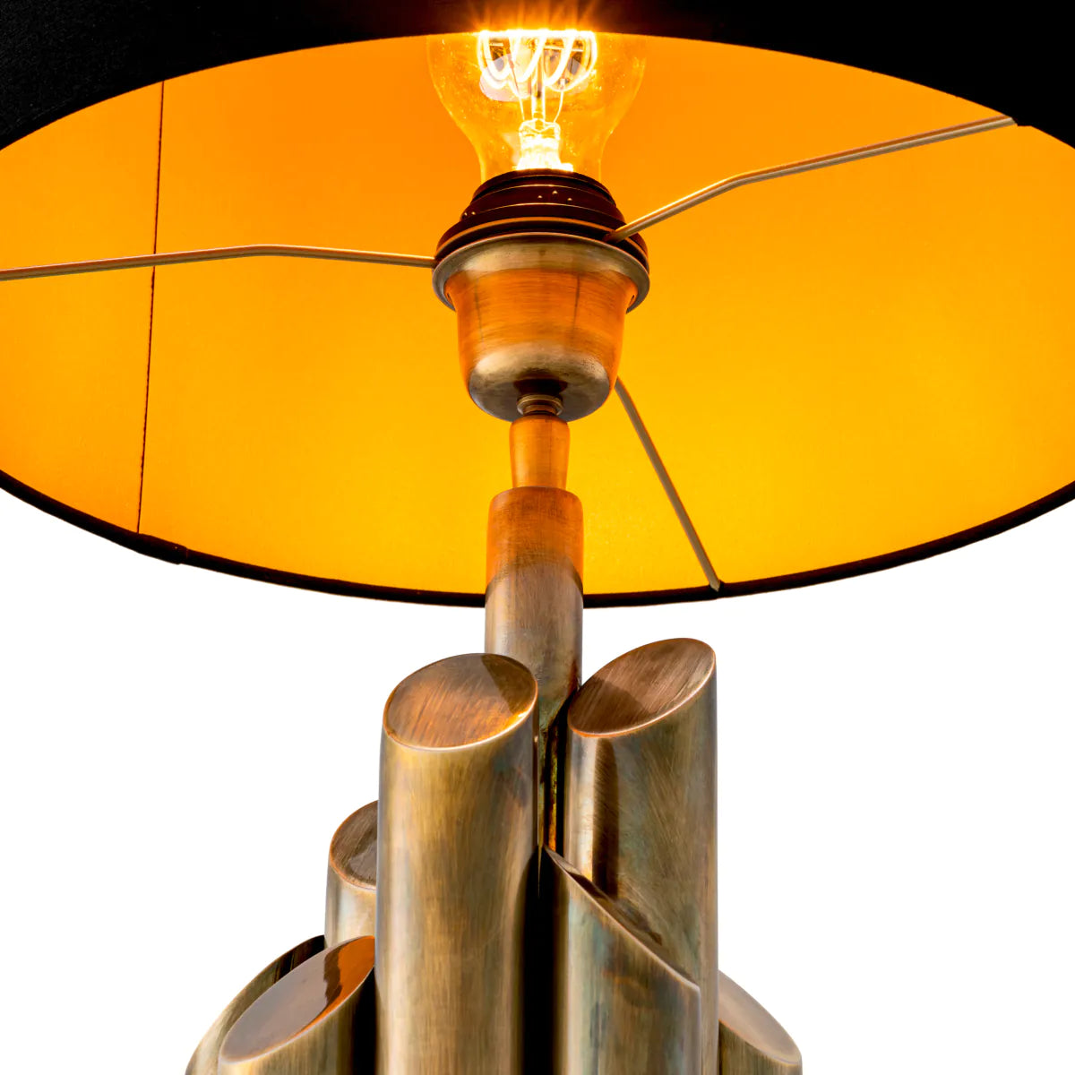 Vintage brass finish | black base