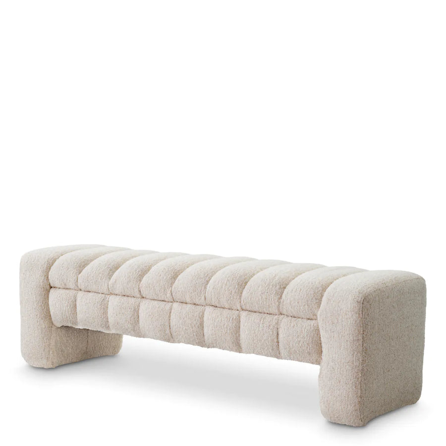 Eichholtz Taranto Bench in Cascade Off-white fabric