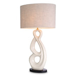 Crackled white ceramic | antique brass finish | black granite base