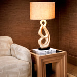 Crackled white ceramic | antique brass finish | black granite base