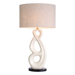 Crackled white ceramic | antique brass finish | black granite base