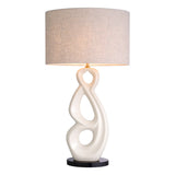 Crackled white ceramic | antique brass finish | black granite base