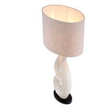 Crackled white ceramic | antique brass finish | black granite base