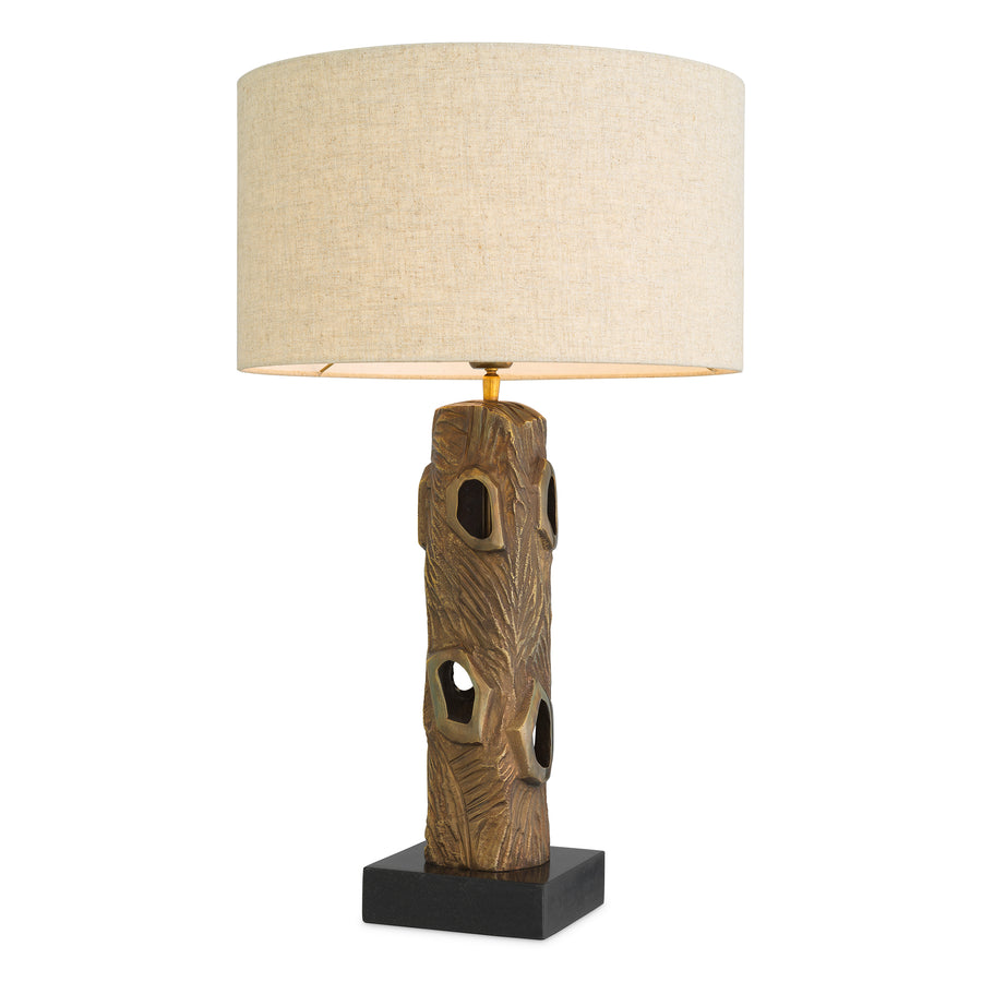 Vintage brass finish | black granite base