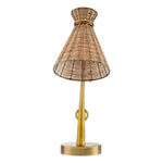 Natural rattan | vintage brass finish | black granite base