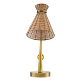 Natural rattan | vintage brass finish | black granite base