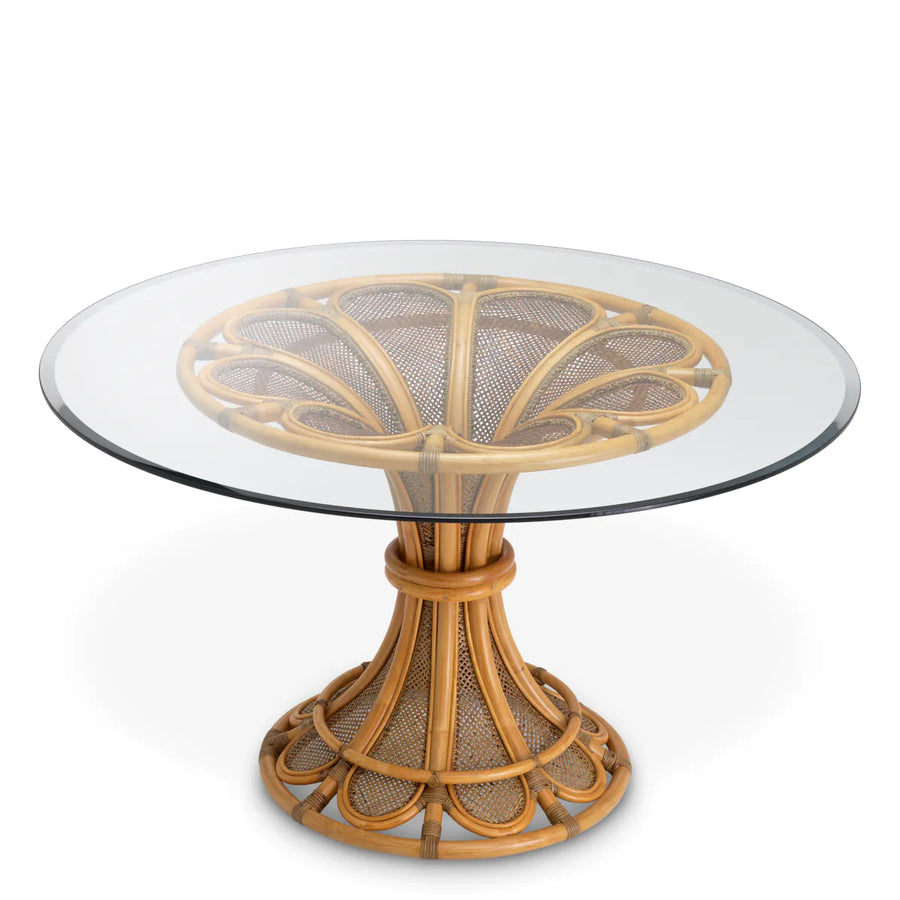 Natural rattan | bevelled clear glass