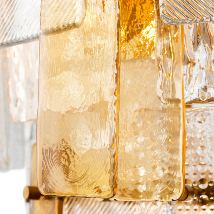 Textured glass | antique brass finish 