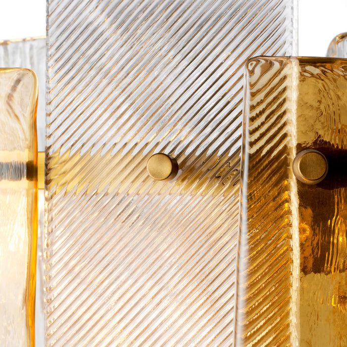 Textured glass | antique brass finish 