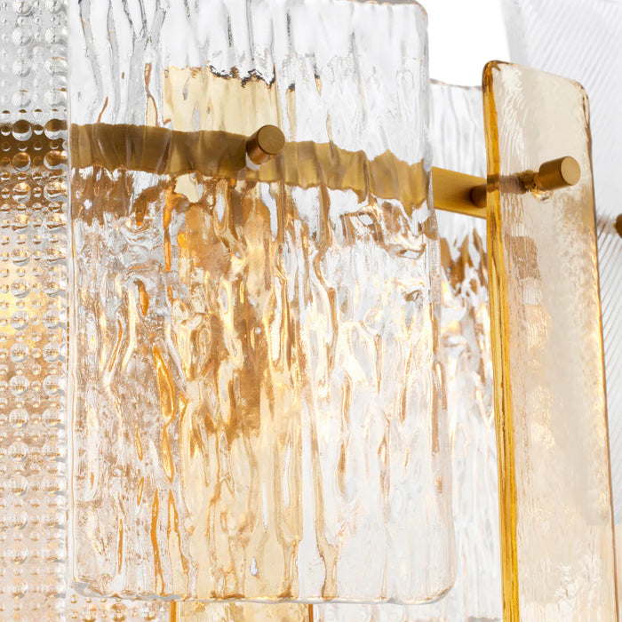 Textured glass | antique brass finish 