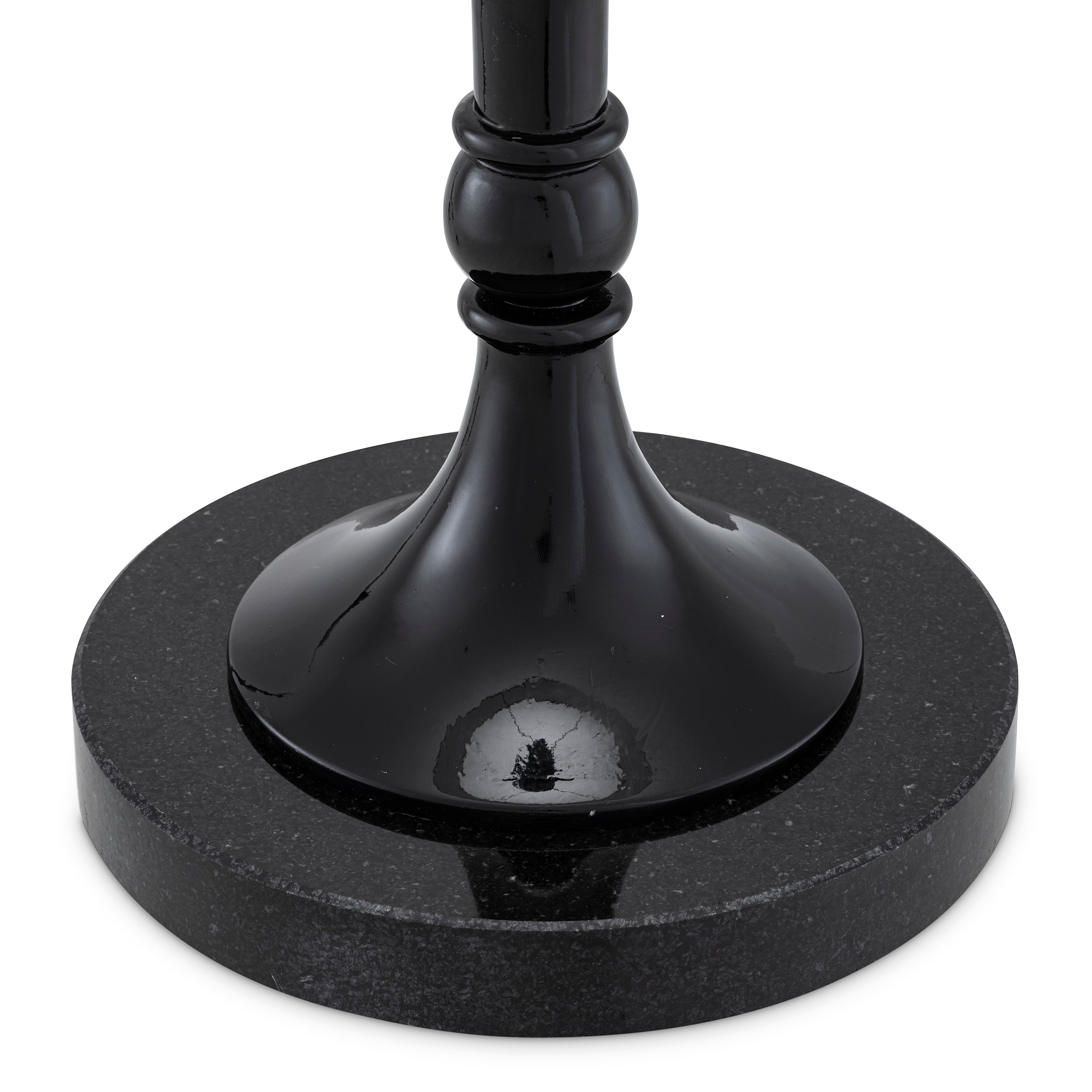 Piano black finish | black granite base