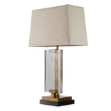 Vintage brass finish | handblown glass | black granite base