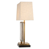 Vintage brass finish | handblown glass | black granite base