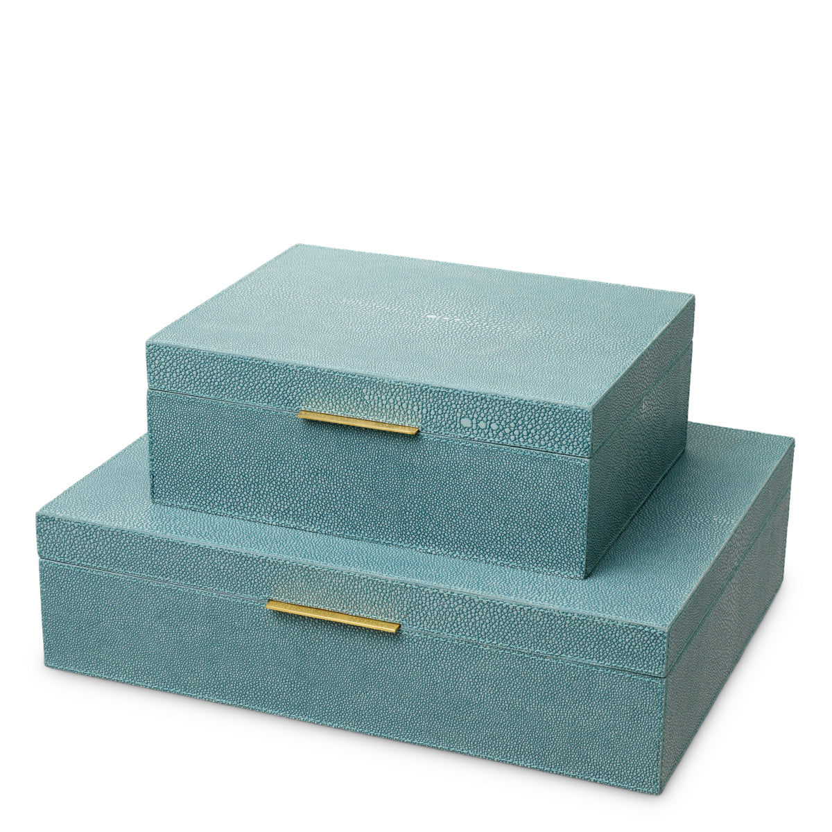 Pudełko dekoracyjne Menton L, faux blue shagreen
