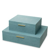 Pudełko dekoracyjne Menton L, faux blue shagreen