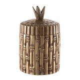 Pudełko Bamboo, okrągłe, wykończenie mosiądz vintage