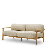 Sofa ogrodowa Ombria, naturalne drewno tekowe, tkanina Arden, naturalny