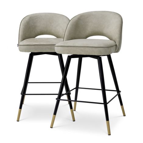 Set of two Eichholtz Cliff bar stools for a counter