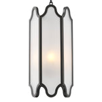 Lampa wisząca Rockefeller, wykończenie brązowe z połyskiem, białe szkło