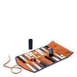 Backgammon Monte Lago, zestaw podróżny, blue leather, orange suede