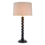 Lampa stołowa Massimo, wykończenie czarny fortepian, z abażurem