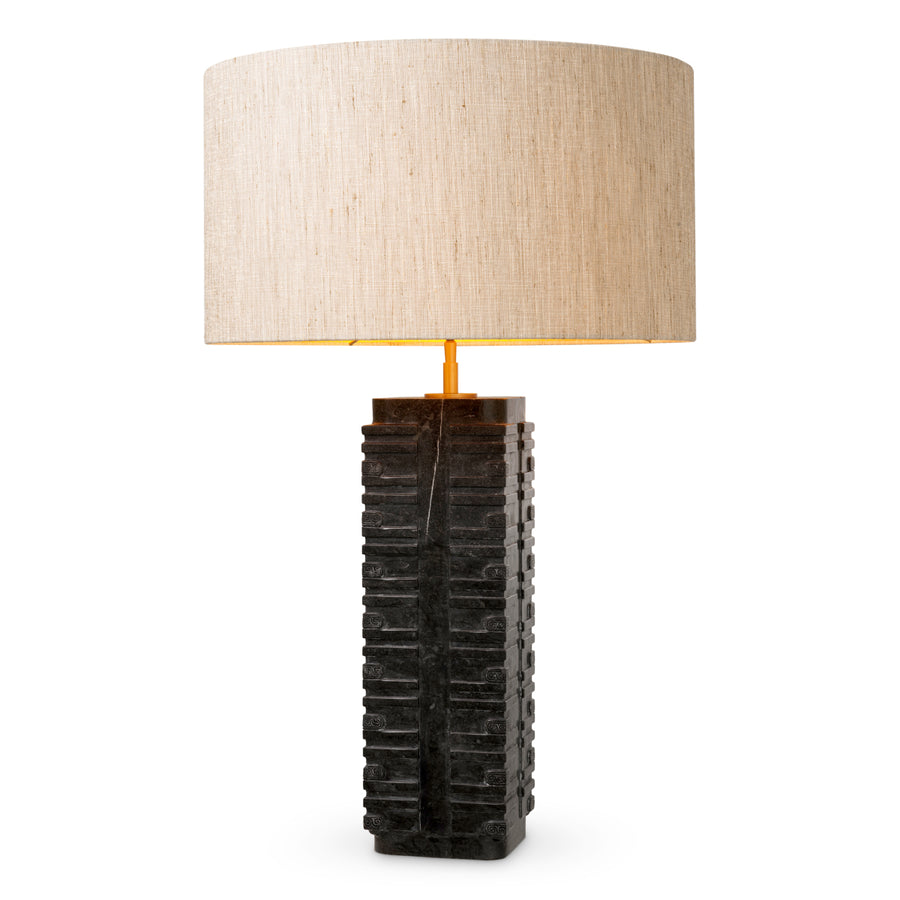 Lampa stołowa Cong dark grey marble incl shade
