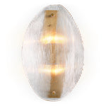 Lampa ścienna Hibis – wykończenie w postarzanym mosiądzu, przezroczyste szkło