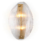 Lampa ścienna Hibis – wykończenie w postarzanym mosiądzu, przezroczyste szkło