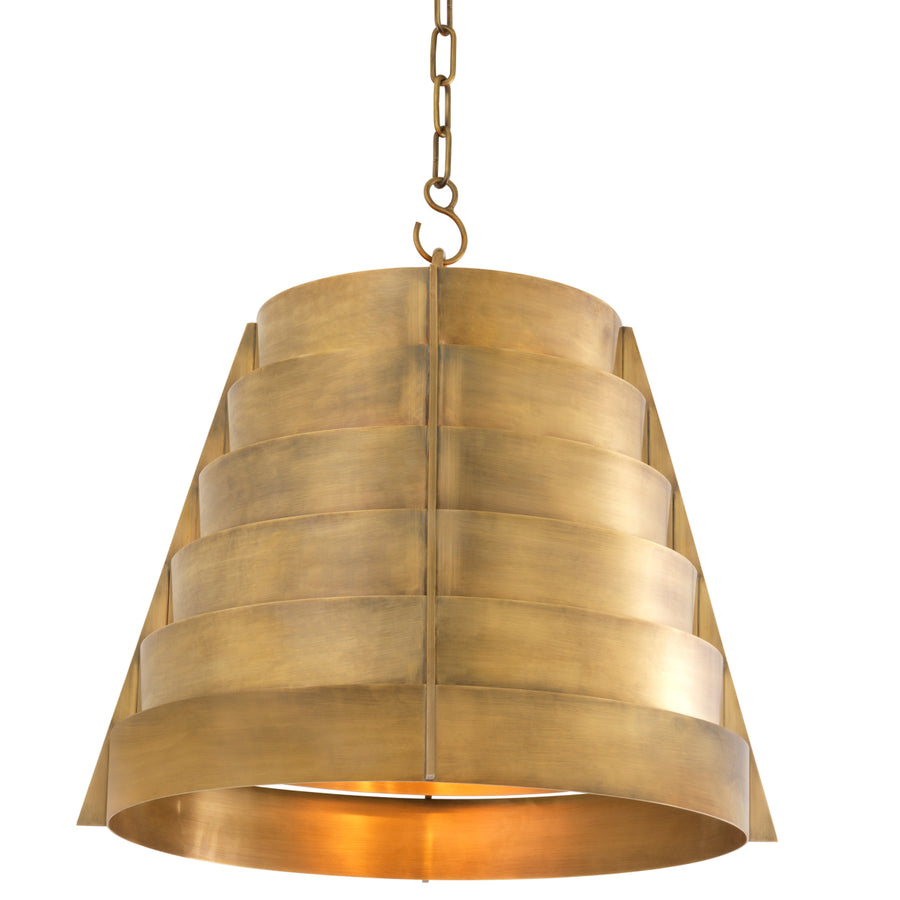 Lampa wisząca Fitzroy, wykończenie w stylu vintage mosiądzu
