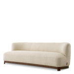 Sofa Stelvio, wykończenie orzechowe, tkanina szenilowa Winslow, beż