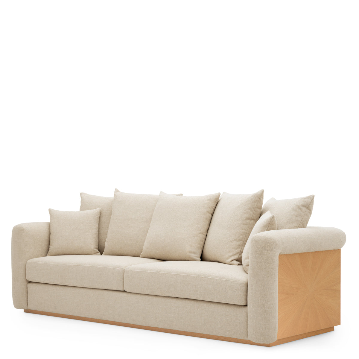 Sofa Amadeo, naturalna okleina dębowa, tkanina Renato ecru