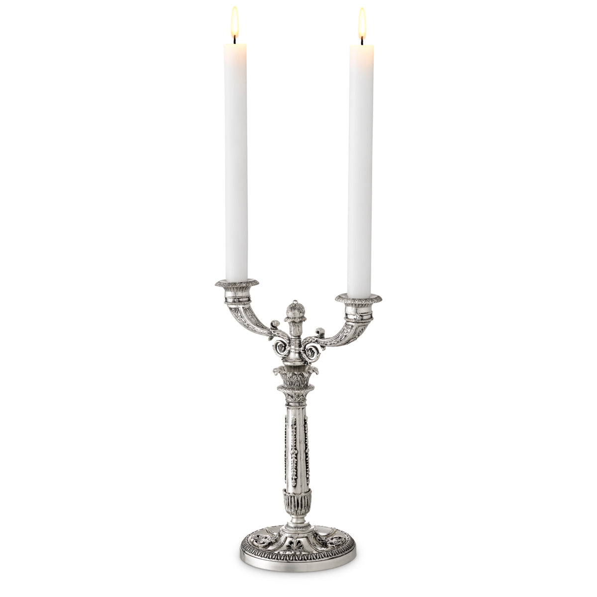 Świecznik Whitney, wykończenie antique silver
